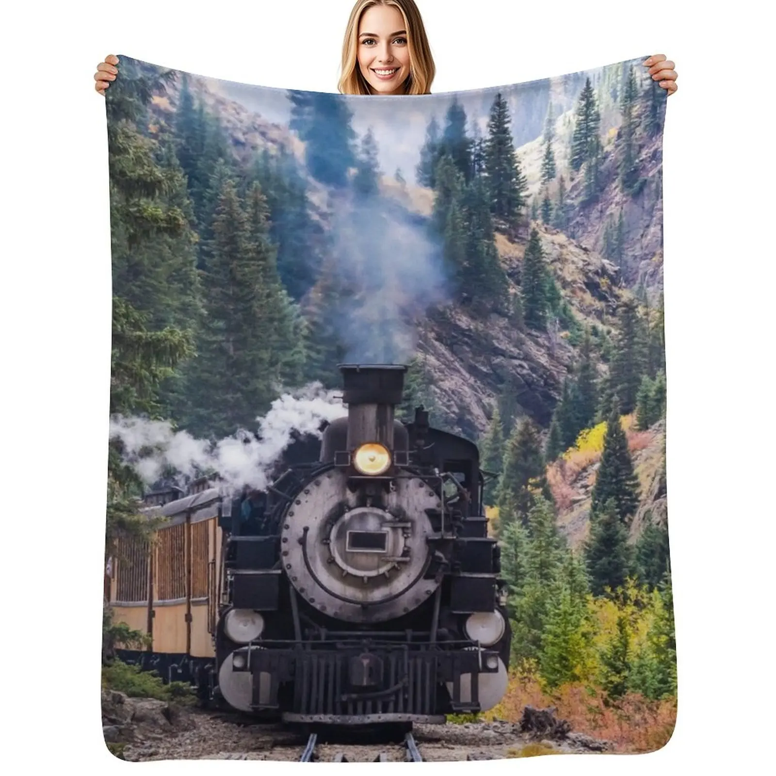 Steam Train in Colorado Throw Blanket Bed covers Decorative Throw Weighted Vintage Fashion Sofas Soft Blankets