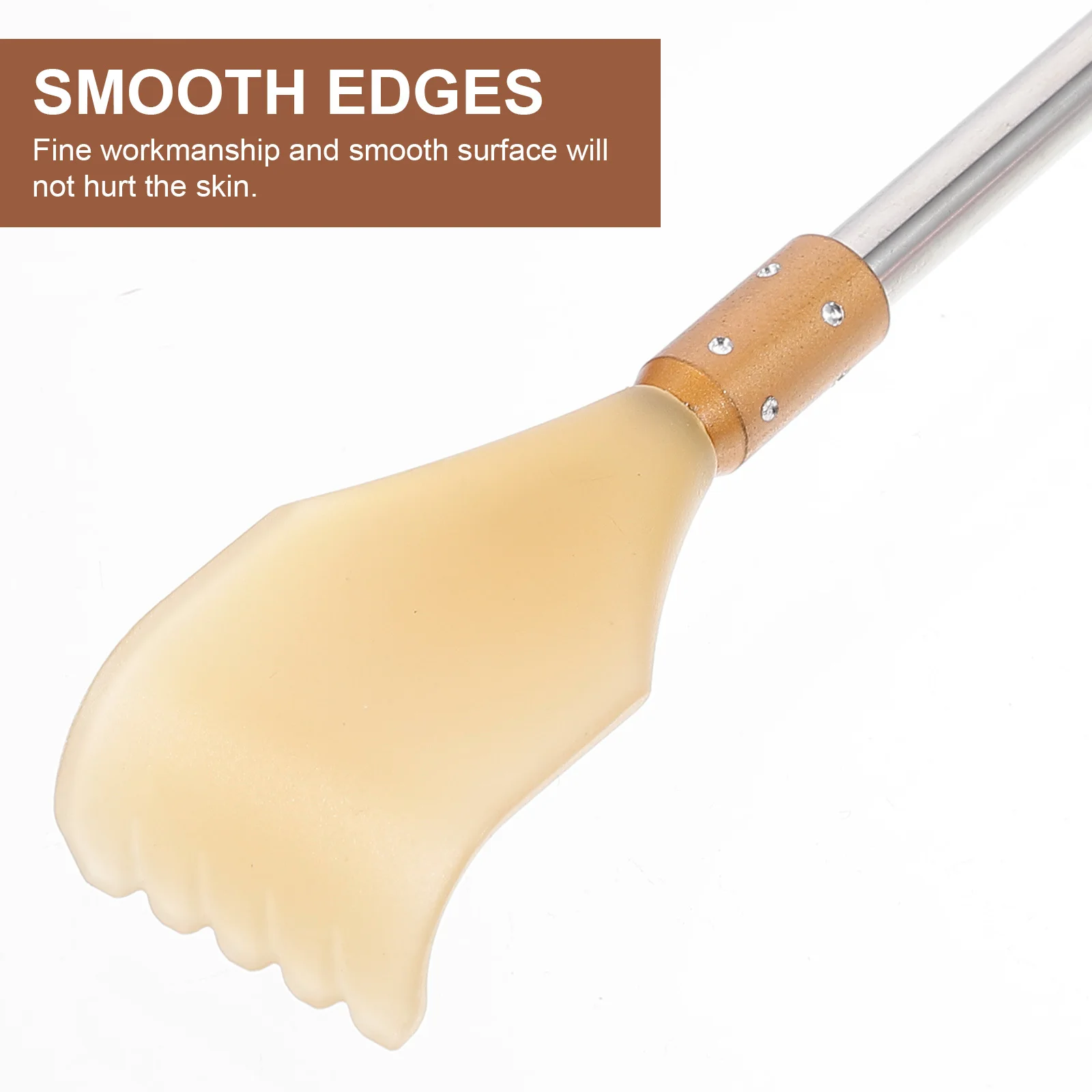 Back Scratcher Telescoping Extendable Rod Handheld Body Shiatsu Massager Roller Scraper White Travel Portable Itch Relief Tool