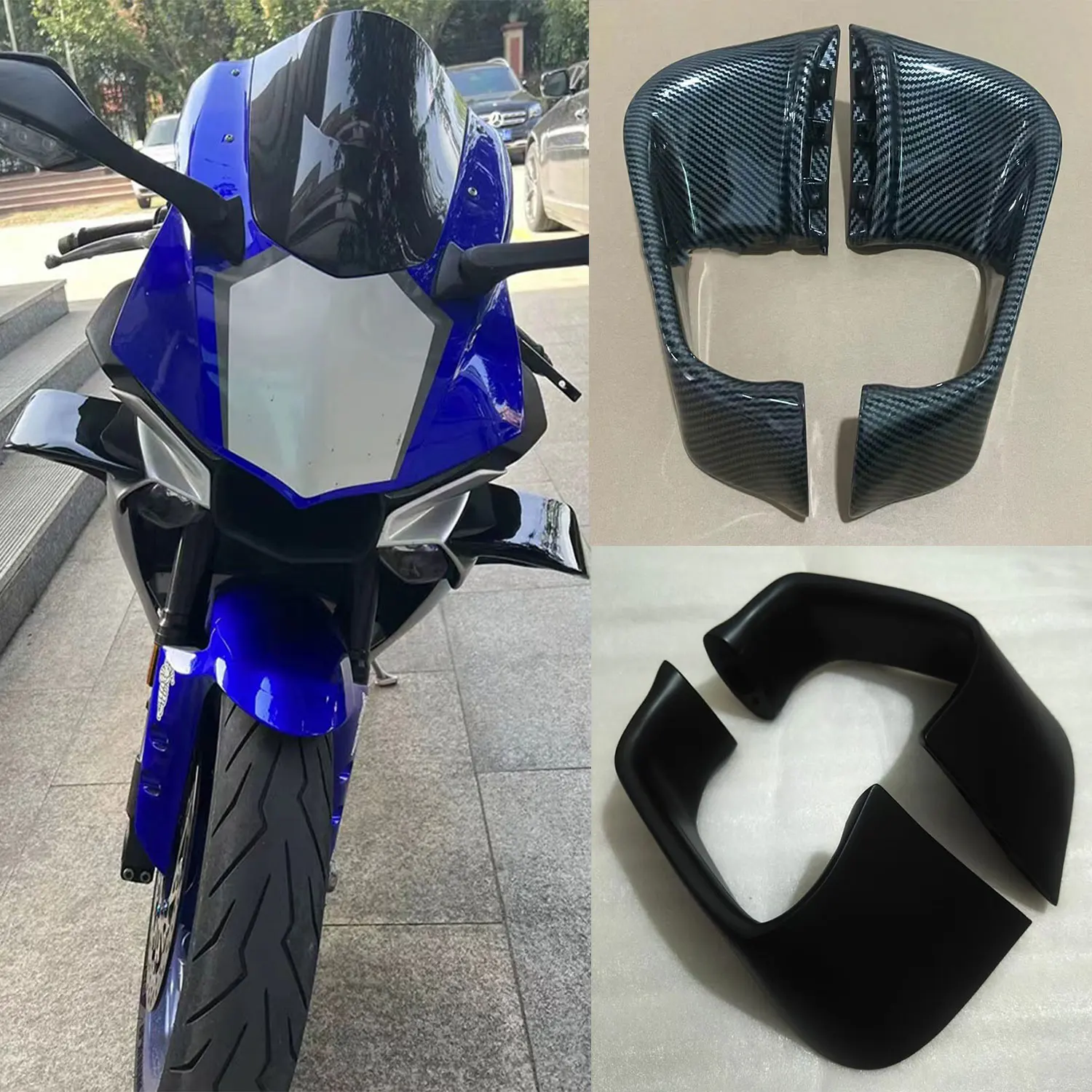 For Yamaha YZF R6 YZF-R6 2008 2009-2023 2024 Motorcycle Mirrors Winglets Aerodynamic Wind Side Wings Spoiler Fairing Accessories