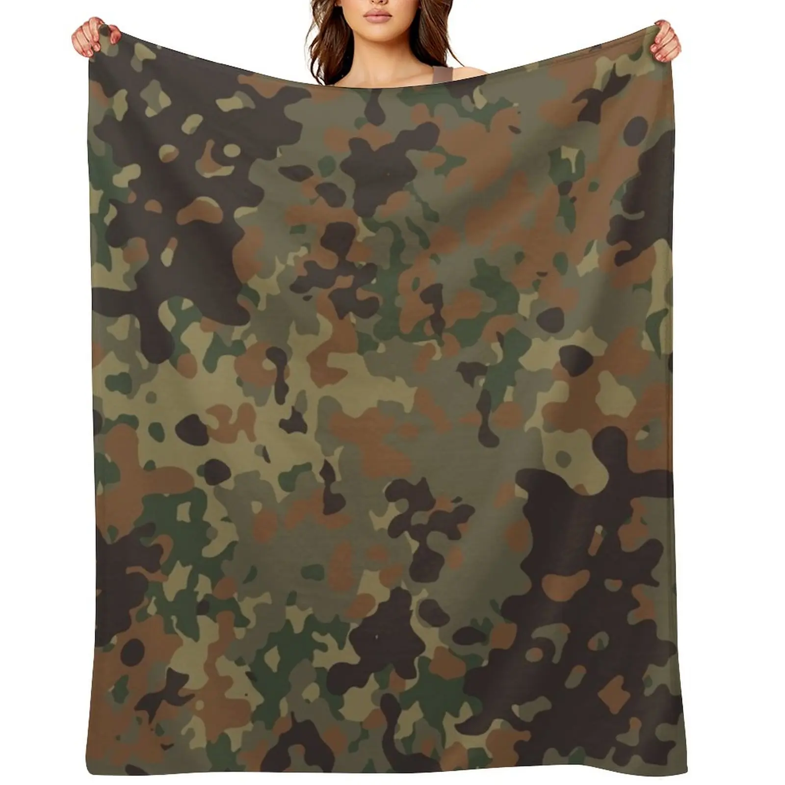 Flecktarn Pattern camouflage Throw Blanket Decoratives Weighted Luxury Throw Soft Big Blankets