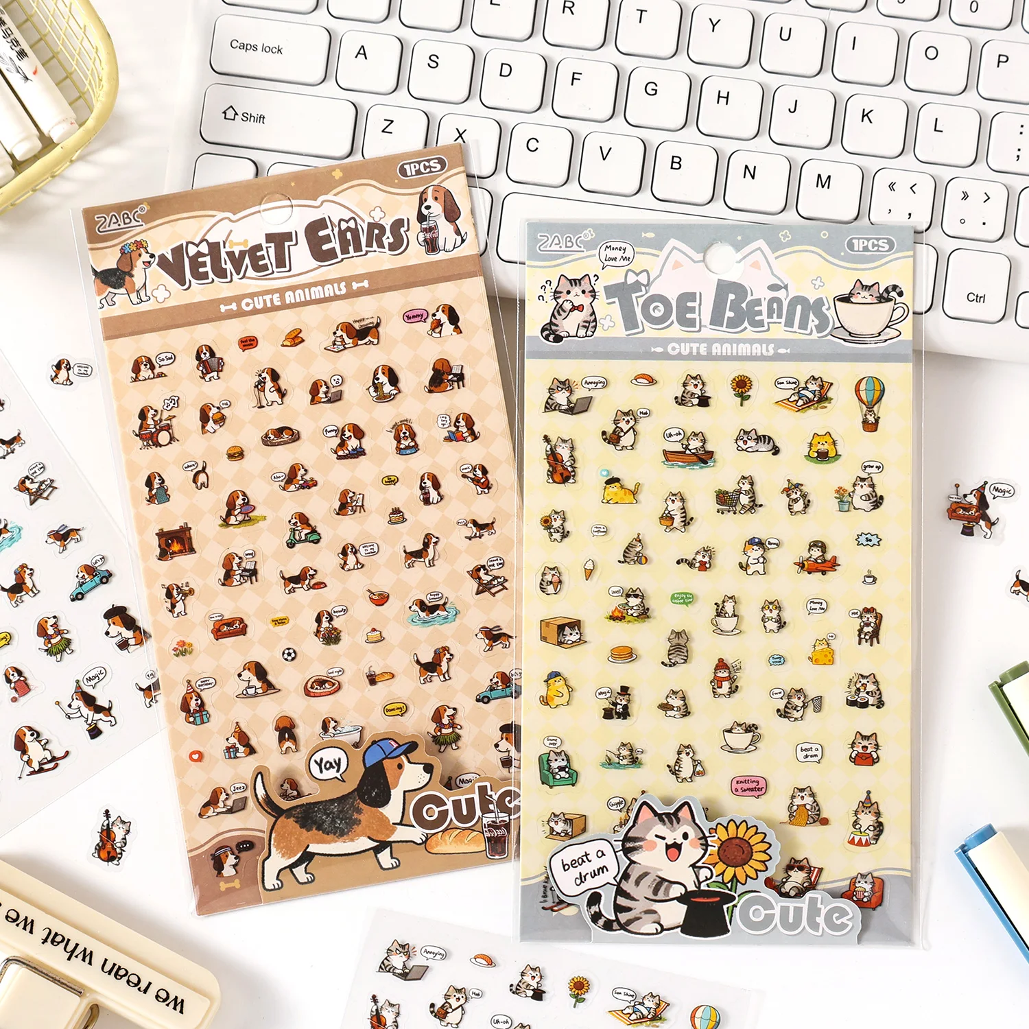 1pc Cute Pet Gathering Series Flat Stickers Cute Cartoon Handbooks DIY Notebook Decoration Gooka Stickers