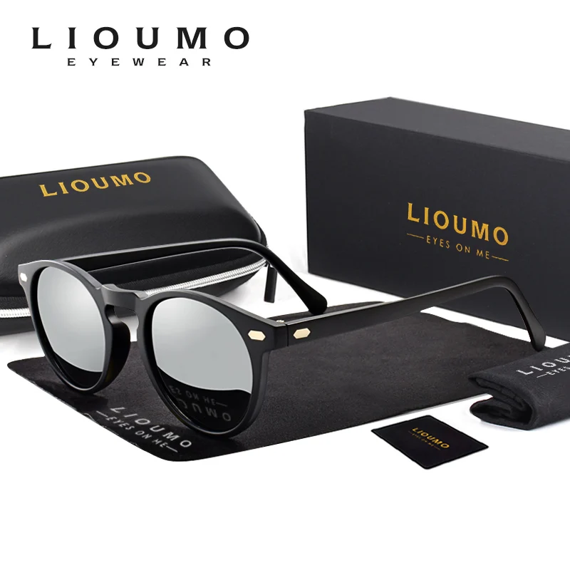 

LIOUMO Round Sunglasses Men Polarized Photochromic Glasses Women TR90 Frame Discoloration Sun Glasses Unisex zonnebril heren