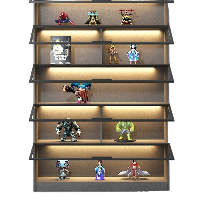 

Легкий роскошный фигурный шкаф, модель витрины, прозрачная дверная стеклянная пыленепроницаемая шкаф для хранения из цельного дерева