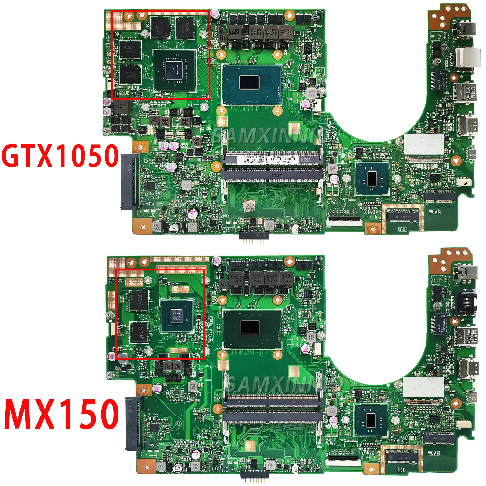 Imagem -02 - Placa Principal X580vd para Laptop Asus X580vn N580v N580vd X580 X580v Placa-mãe I57300hq I7-7700hq Cpu Gtx1050 Mx150 Gpu Ddr4