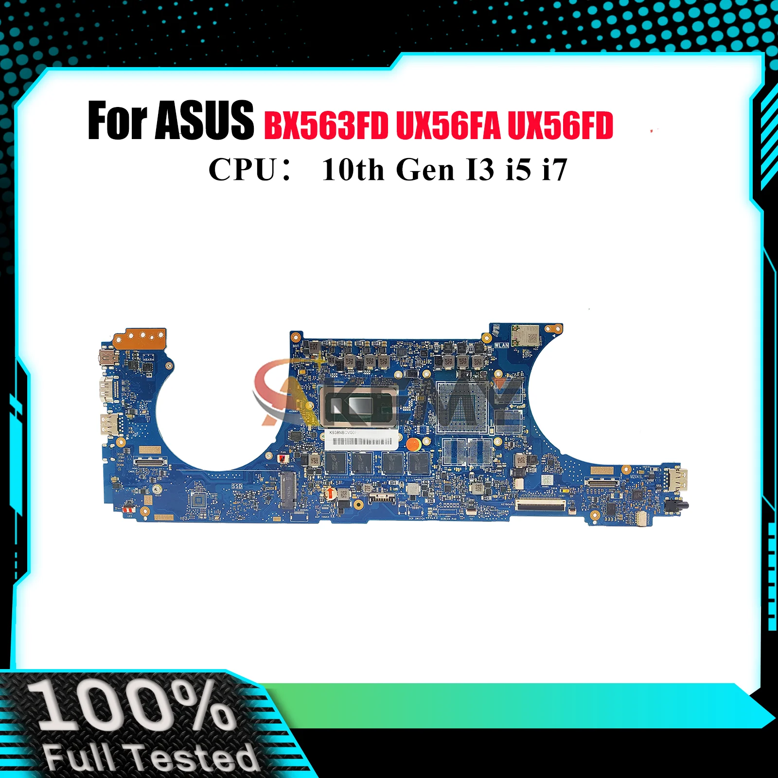 

UX563FA Laptop Motherboard For ASUS ZenBook BX563FD RX563FD UX56FA UX563 Q536FD UX56FD Notebook Mainboard With 10th Gen I3 i5 i7