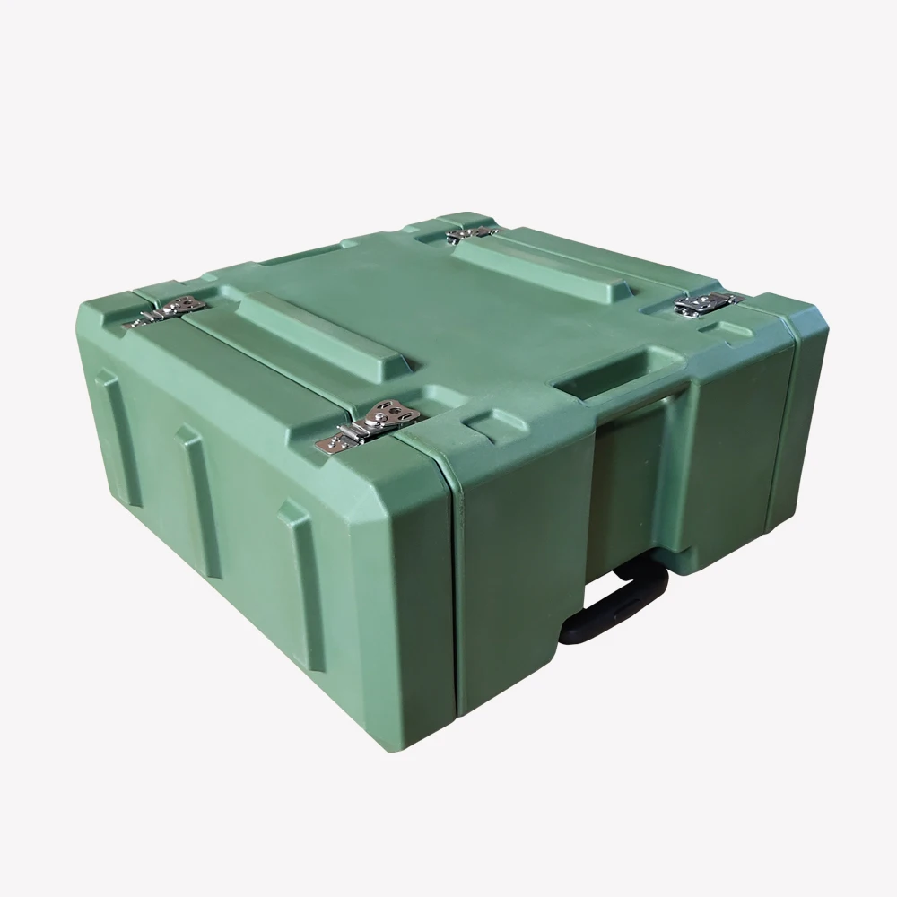 Rotomold Portable 19 Inch Hard Waterproof Plastic Trolley Shockproof Frame Shock Rack Mount Case 4U