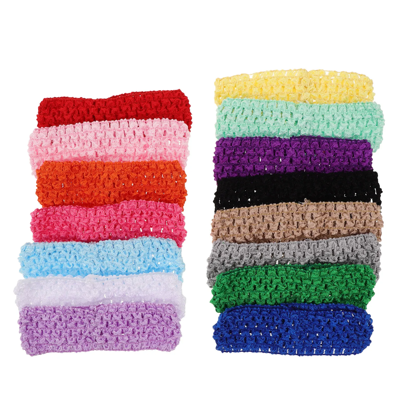 

30Pcs Stretchy Knitted Headbands Women Retro Crochet Bandanas Elastic Soft Breathable Vintage Festival Party Dress Up Hair Wrap