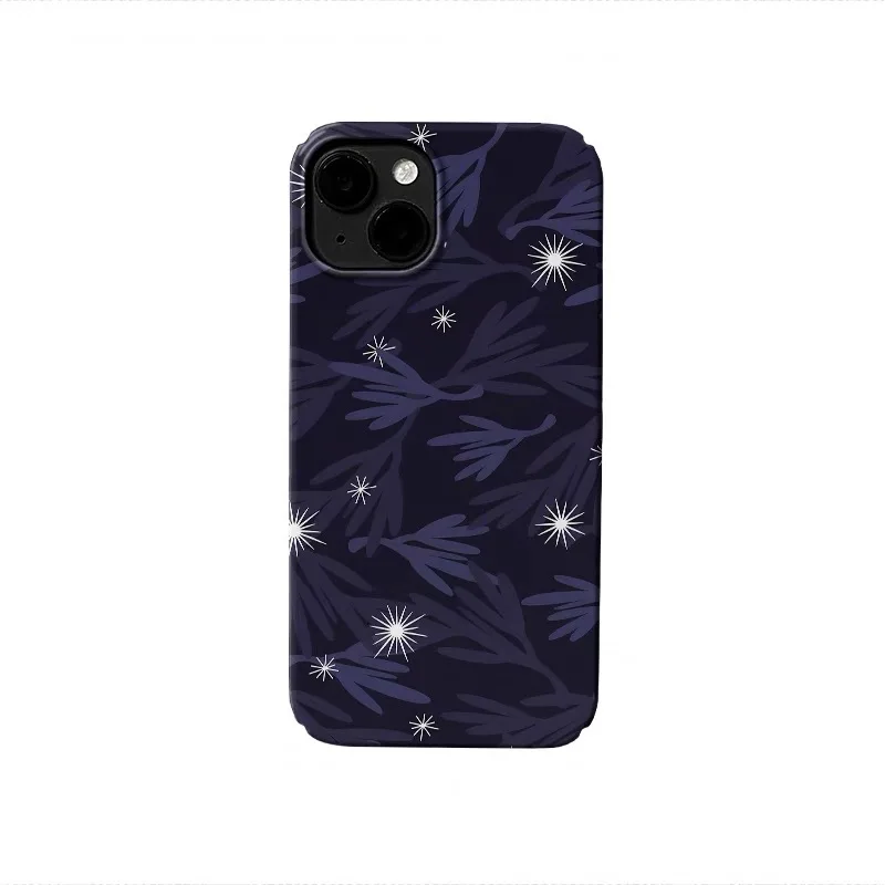 Korean Ins Leaf White Star Art Case for IPHONE 16 15 14PRO MAX 13 13 PRO 13 PRO MAX 14PLUS 12 11 Acrylic Hard Mobile Phone Cases