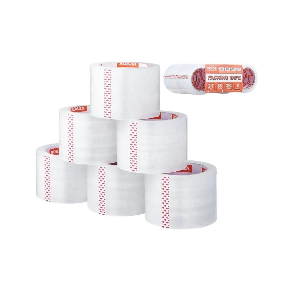 

Heavy Duty Clear Packing Tape 6 Rolls 65 Yards 2.7 Mil