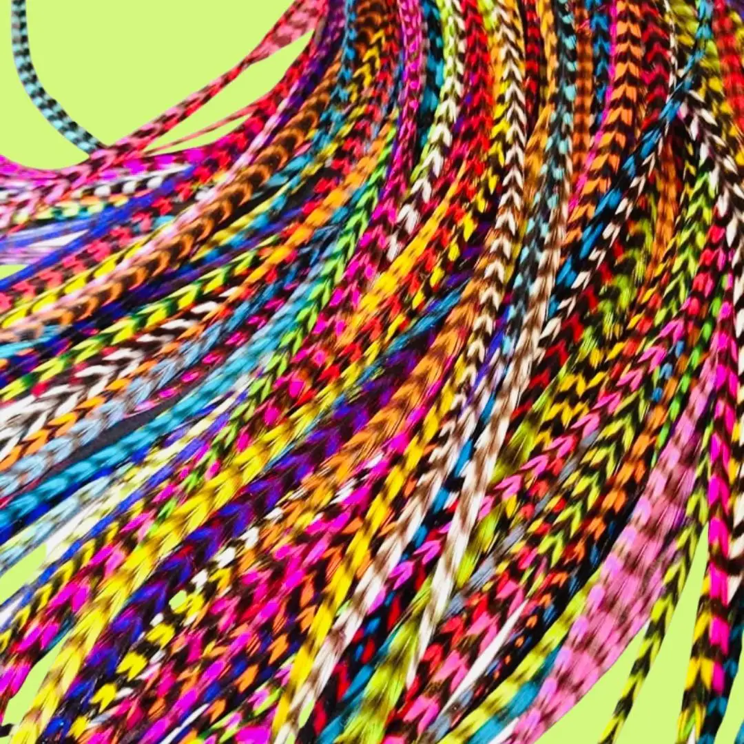 Feathers for hair extension synthetic colorful strands of fake feathers in hair accessories for women hairpiece extensions