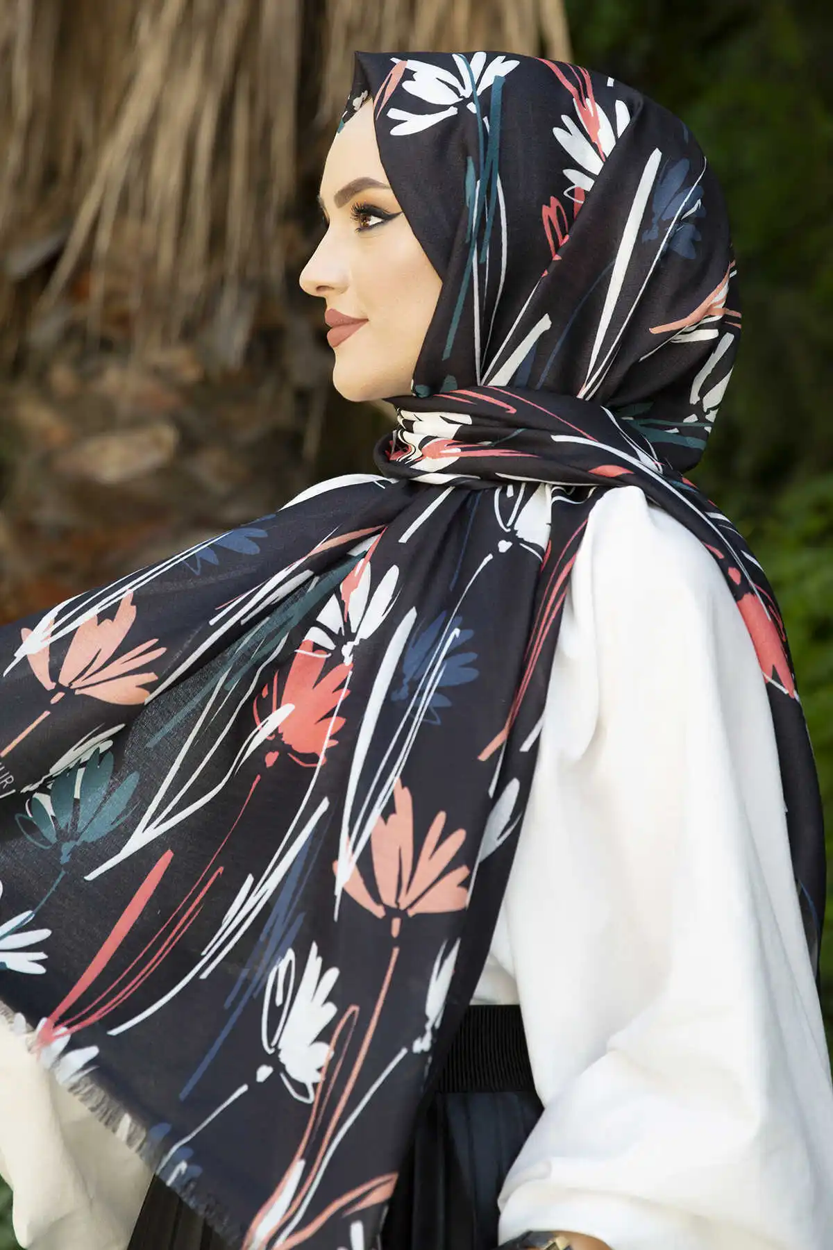 Cotton Pattern Shawl E-Winter Autumn 2021 Muslim Women Hijab headscarf Islamic Turkey