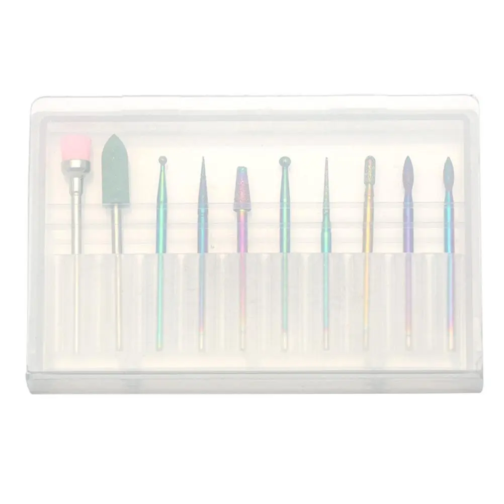 1Set Tungsten Steel Nail Drill Bits Kit Manicure Drill Grinding Head Nail File Tool for Natural Artificial Nails