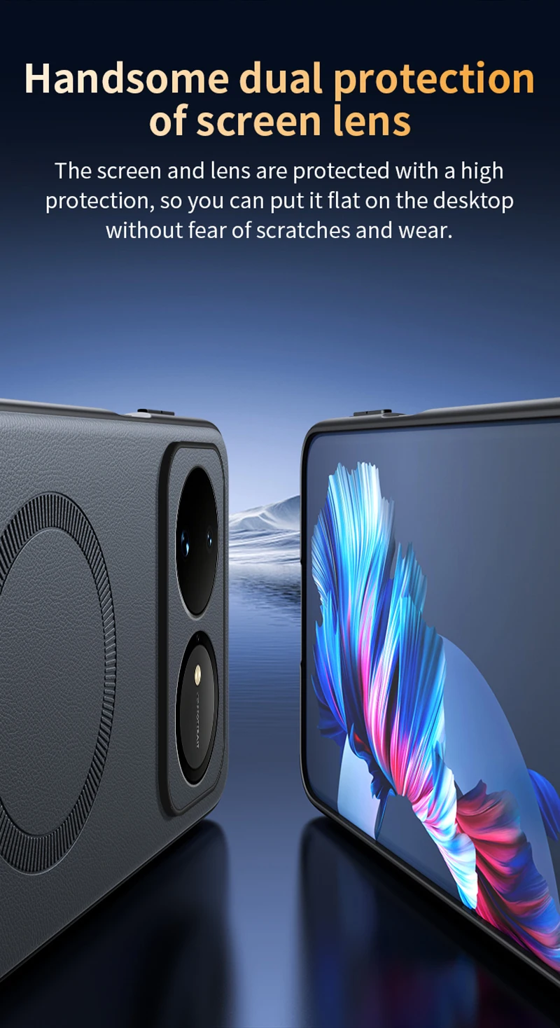 Für Huawei Nova 16: Magnetische Schutzhülle aus Leder, Anti-Fingerabdruck, rutschfest, aus PC+TPU. – Detail 15