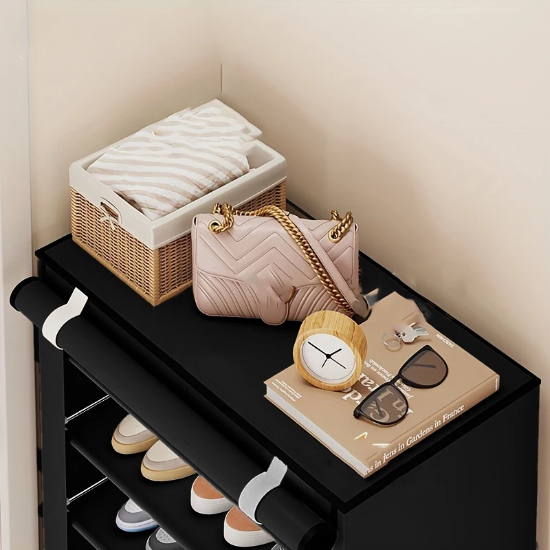 منظم الأحذية 8 مستويات و7 مقصورات قابلة للتكديس ومتينة: مقاومة للرطوبة والخدوش، مثالية للمنازل مع العديد من الأطفال والكراجات