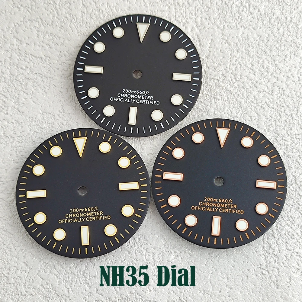 28.5mm new NH35 dial watch dial ice blue luminous dial suitable for NH35 NH36 movement watch accessories