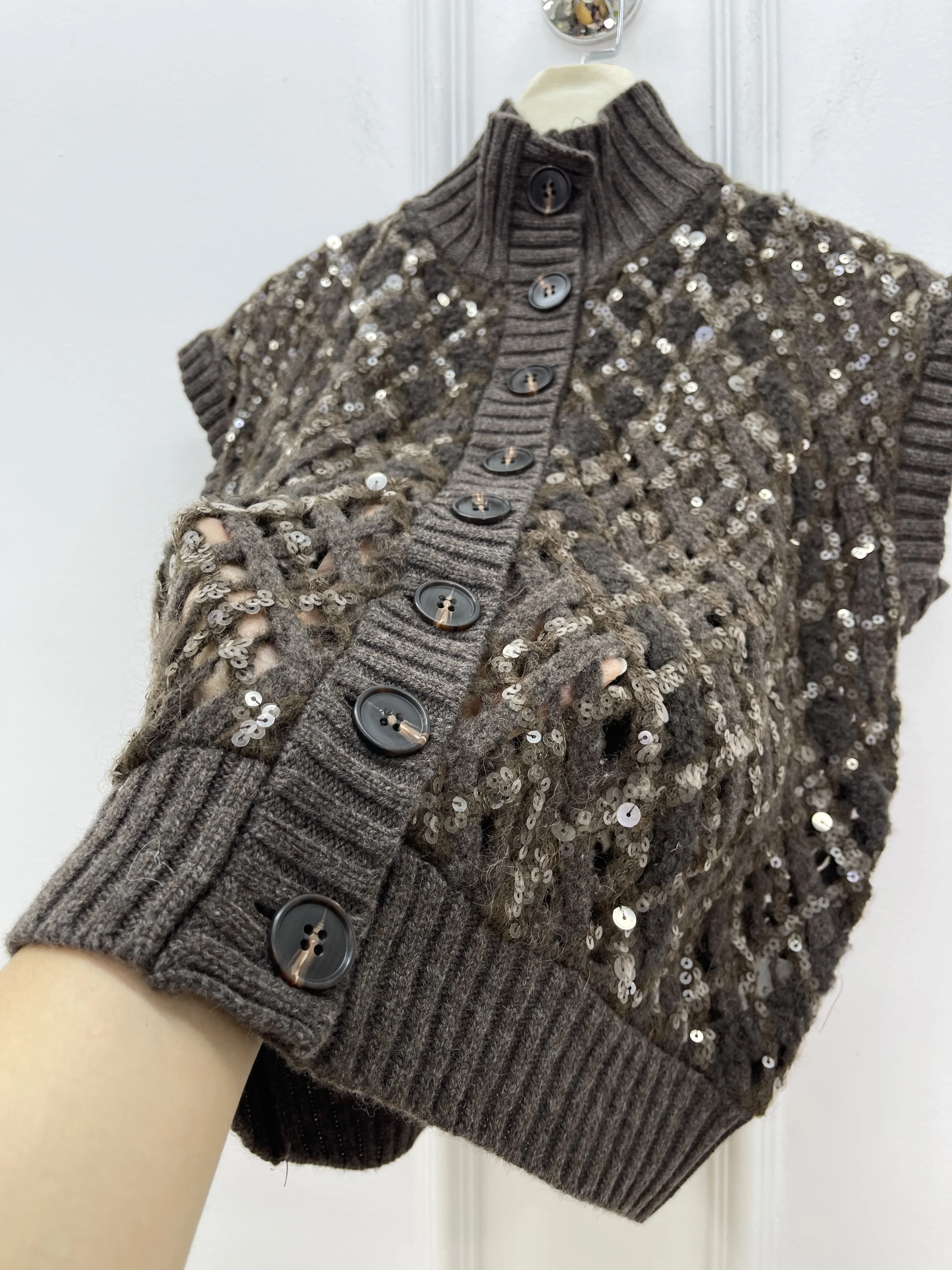 

Новый осенне-зимний высококачественный блестящий ажурный жилет для женщин