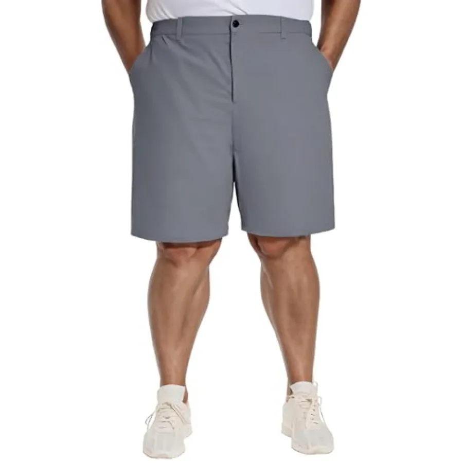 

PULI Men's Big and Tall Golf Shorts Stretch 10 Inch Inseam Waterproof Lightweight Qiuck Dry Hiking Shorts
