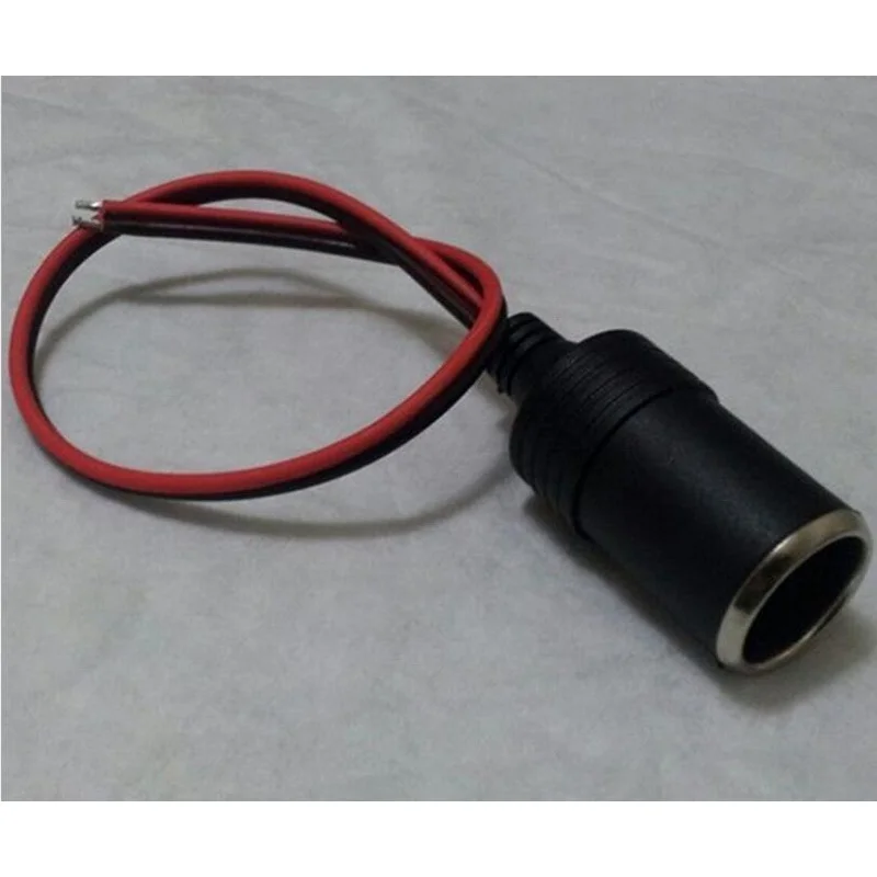 Car Cigarette Lighter Female Adapter - 30cm Cable 12-24V 2A 10W 5V Output Easy Installation Black