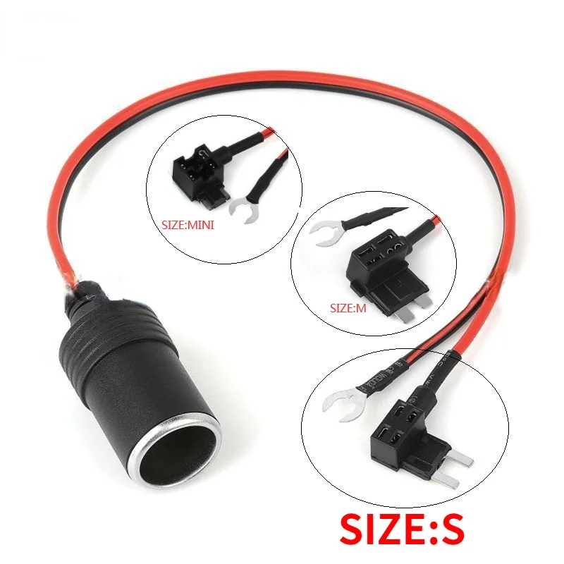 Pure Copper Car Cigarette Lighter Charger Cable Female Socket Plug Connector Adapter Cable Fuse Hot Sale Car Cigarette Lighter