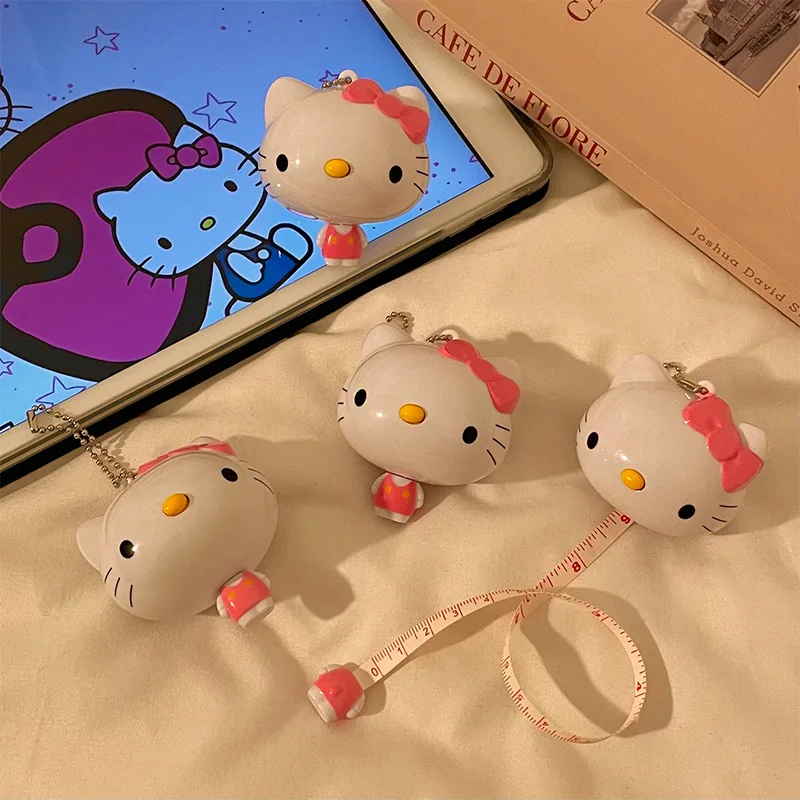 

1 шт. Милая рулетка-линейка Hello Kitty в стиле аниме, многофункциональная мягкая измерительная лента, обучающий инструмент Hello Kitty
