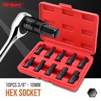 Hi-Spec Chrome Vanadium Alloy Steel Hexagonal Socket Set Torx Tool Socket Head Applicable to Manual Wrench S2 Hexagon Bit