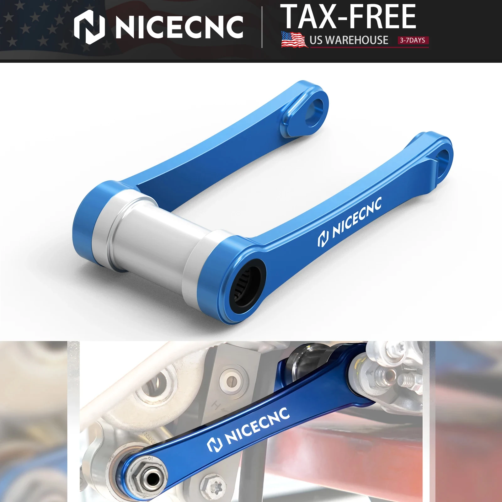 

NICECNC для Husqvarna TE 300 TE 250 FE 350 FE 450 2020-2023 Регулируемая понижающая тяга 10-30 мм для KTM SXF 450 GasGas EC 300