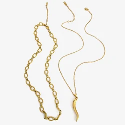 Peri'sbox Stainless Steel 18K Pvd Gold Plated Anti-Tarnish Stackable Jewelry Statement Trendy Pepper Pendant Necklace for Women