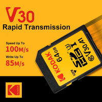 KODAK SD Memory Card V30 High-speed Flash Cards 32GB 64GB 128GB SDXC SDHC Digital For SLR Camera 4K HD Dedicated