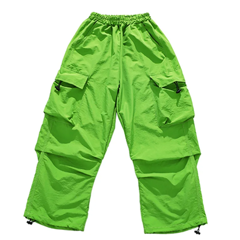 Mädchen Kpop Streetwear Sets Grüne Weste Sweatshirt Cargo Hosen Jungen Hip Hop Street Dance Kleidung Kinder Jazz Grün Kostüm