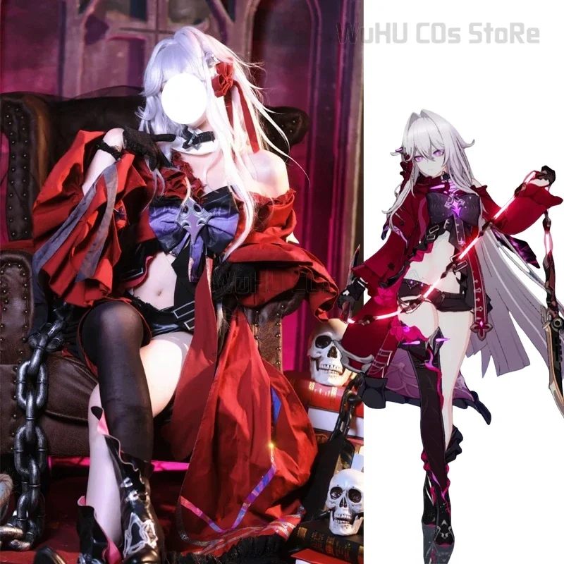 Hookai impact 3rd Thelema cosplay costume fashion sweet lovely uniform dress wig women Halloween party roleplay suit