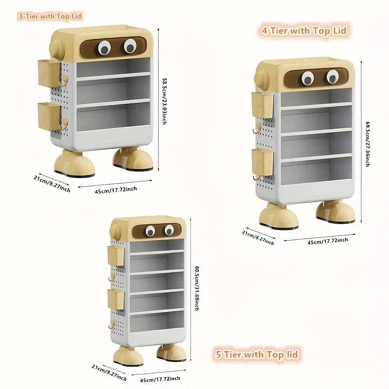 CartoonStyle FloorStanding MultiTier DeskSide Book Organizer Office Supplies MiscellaneousItems Organizer Study Organizing Shelf