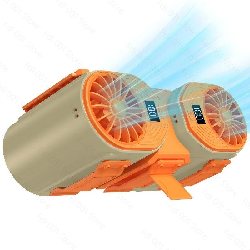 2-in-1, digital display, handheld, desktop, neck hanging, waist clip, multi-function, electric fan, double trend split fan