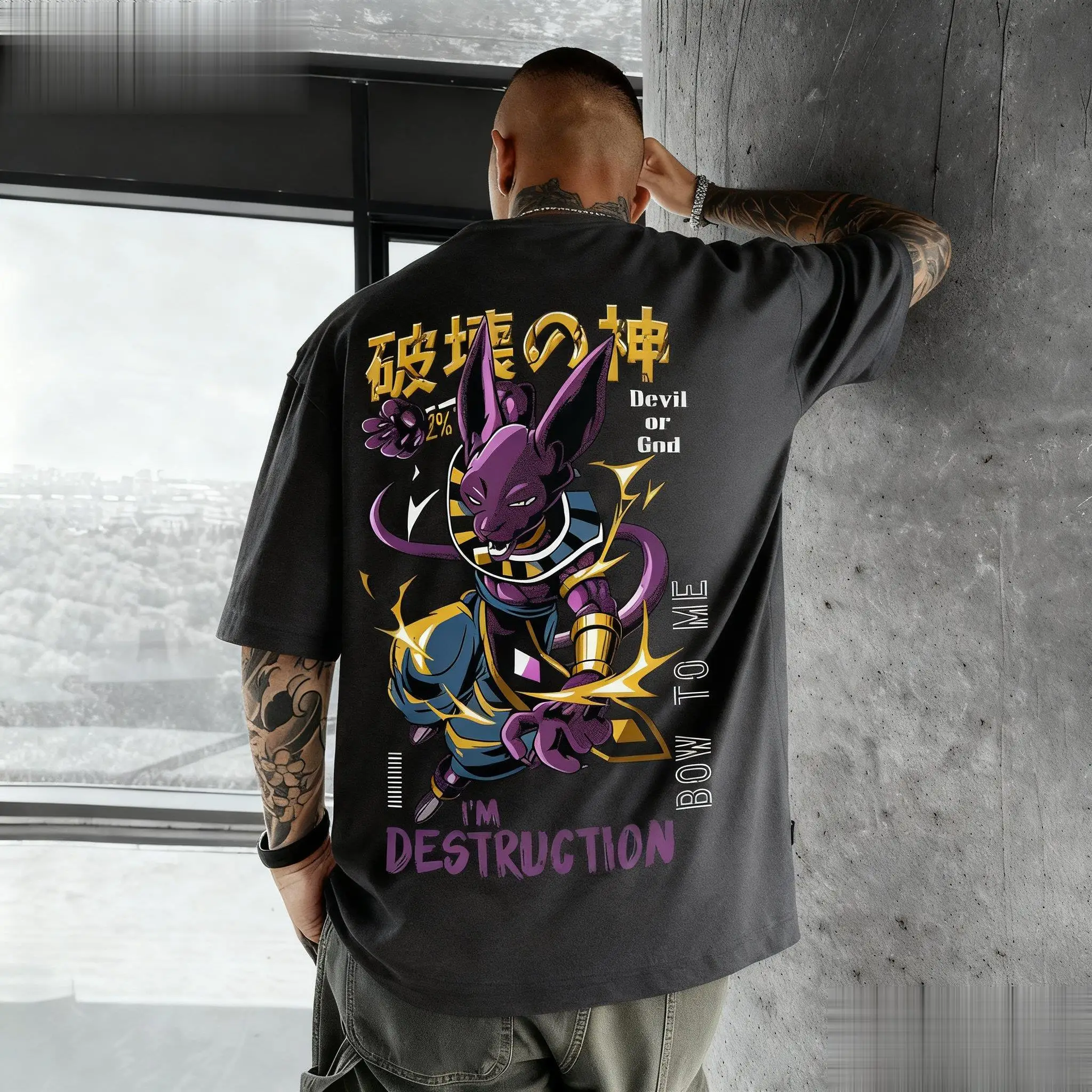 เสื้อยืดลายกราฟิกอนิเมะดราก้อนบอล บีรุส สำหรับผู้ชายและผู้หญิง ผ้าฝ้าย แขนสั้น สไตล์สตรีทแวร์ลำลอง เสื้อใหม่แฟชั่นฤดูร้อน สไตล์ Y2K