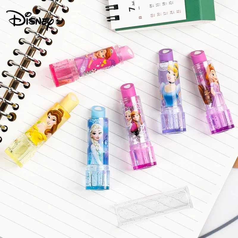 Disney Anime Frozen Elsa Kids Lipstick Eraser Set Cartoon Sofia Child Student Creativity Lipstick Eraser Party DIY Decorations