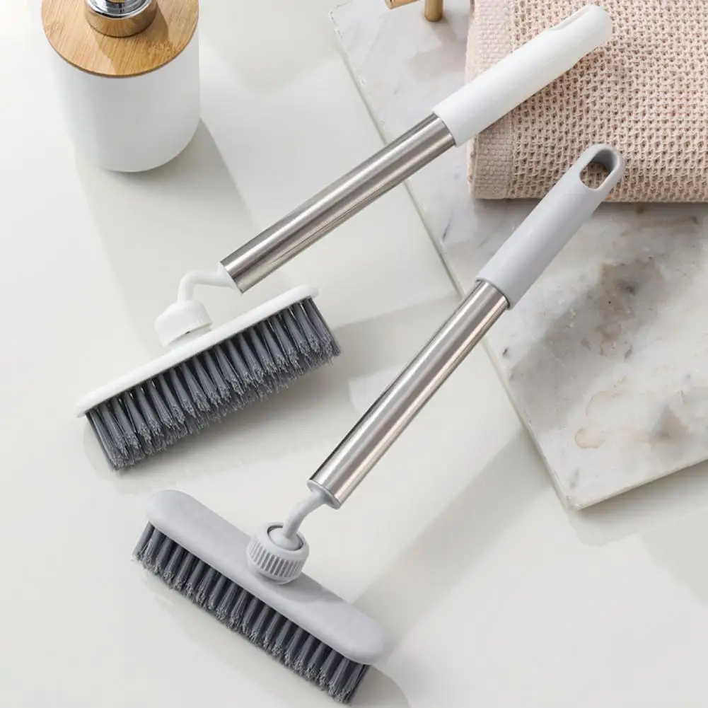 

Bathroom Floor Brush Crevice Brush with Extended Handle Universal Rotation Tool V-shaped Dense Bristles Stubborn Stain Remover