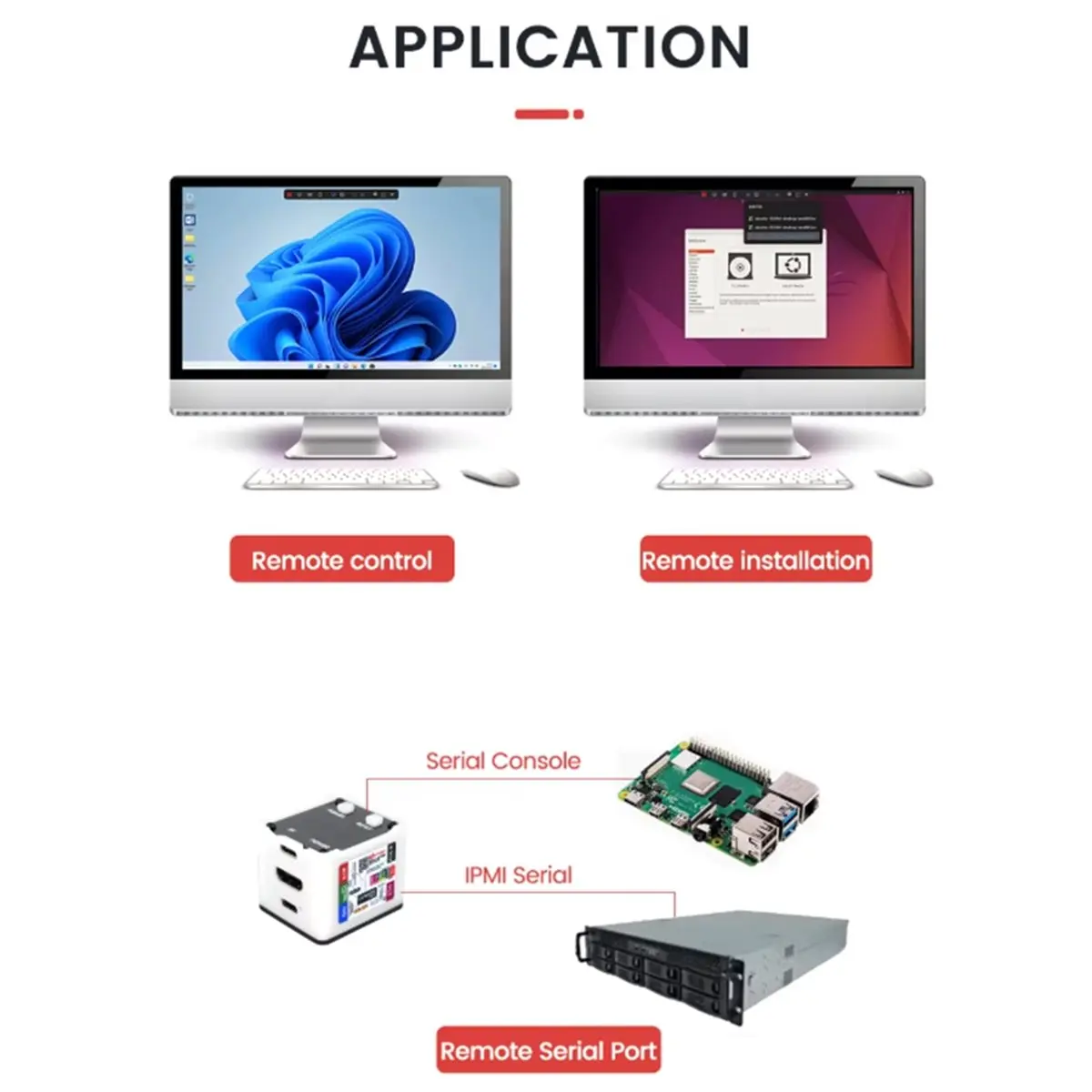 T1194C Tools-For NanoKVM PiKVM Remote Control Operation and Maintenance Server Mini PiKVM Remote Desktop Server UART Black