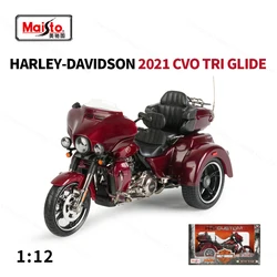 Maisto 1:12 2021 Harley Davidson CVO Tri Glide Trikes Die Cast Vehicles Collectible Hobbies Motorcycle Model Toys