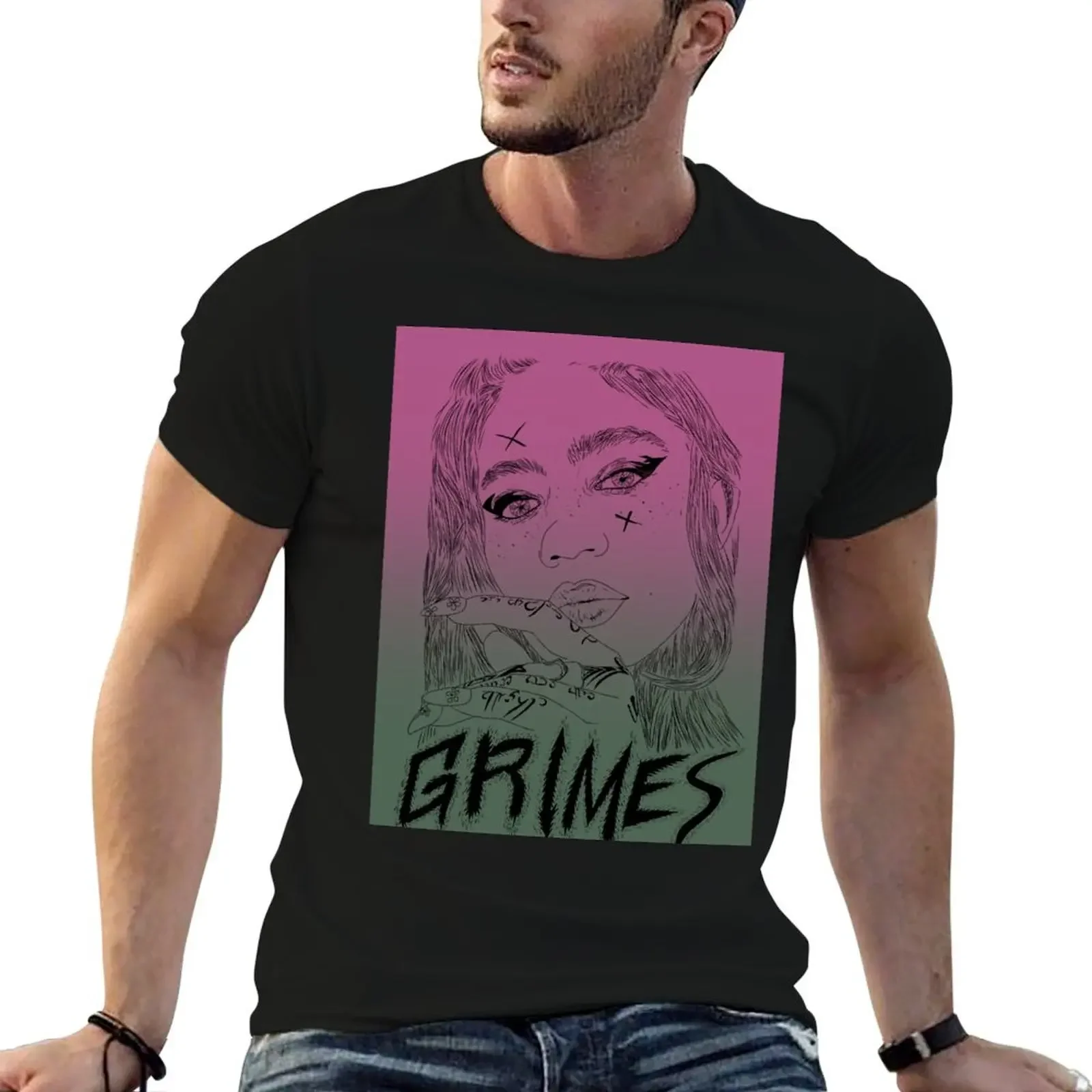 

Grimes Ombré Art T-Shirt anime shirt graphic shirts blanks men t shirt