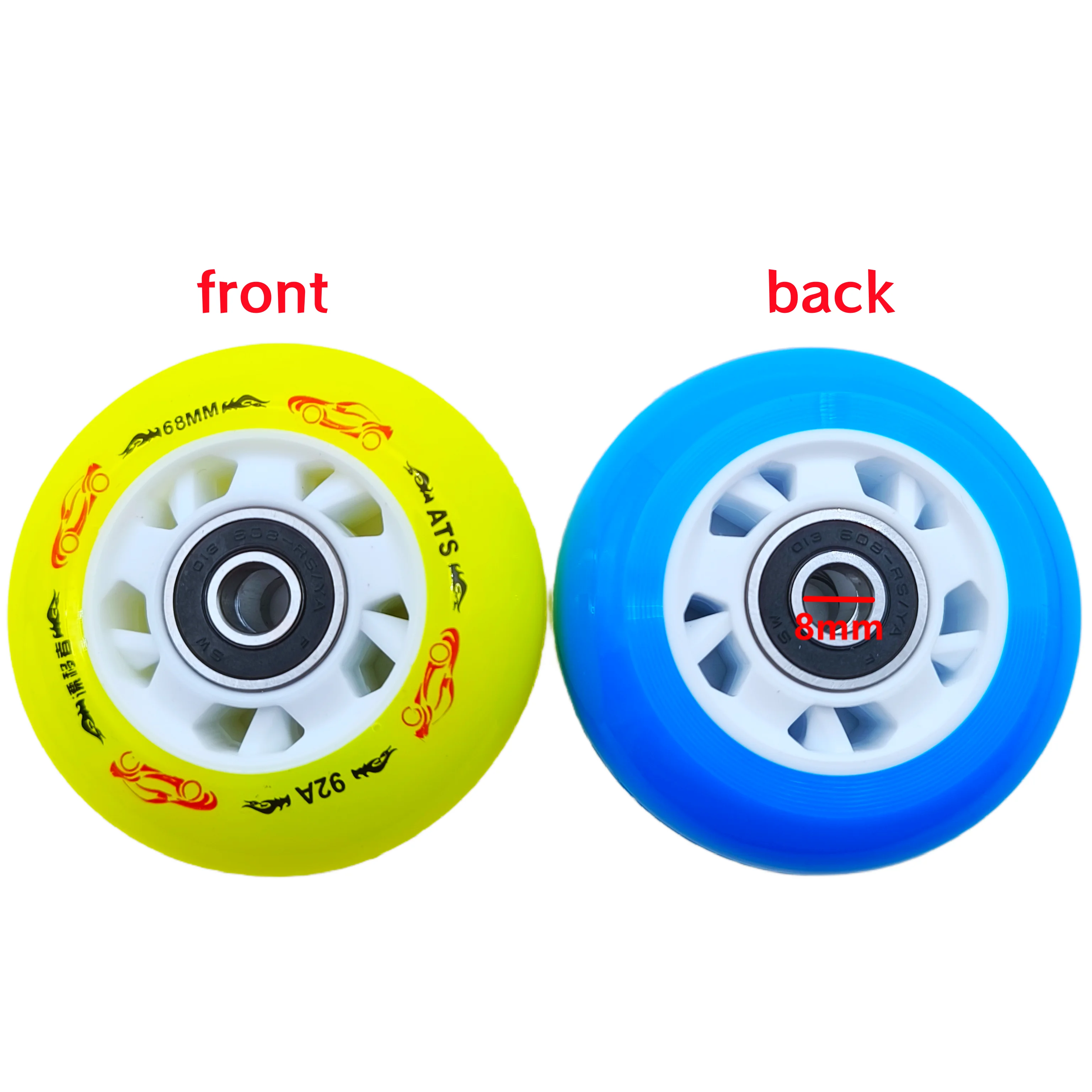Free shipping roller shoes wheel skate wheel children 64mm 68mm 83A 8wheels/lot