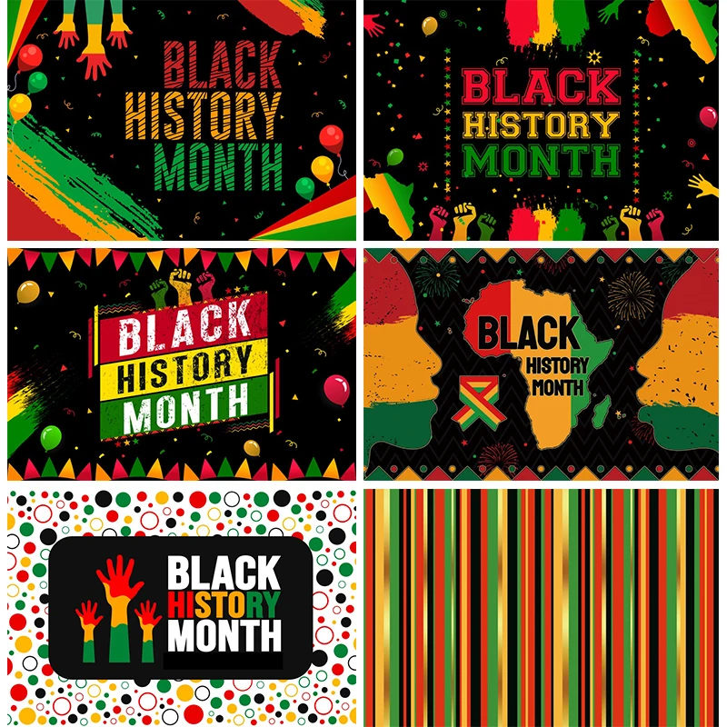 

Black History Month Photo Background February African American Kids Party Decorations Banner Backdrop Photography Props Studio