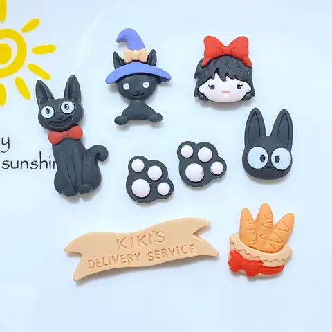 10Pcs New Cute Mini Halloween Black Cat Series Resin Flatback Cabochon Scrapbook Kawaii Embellishments Accessories