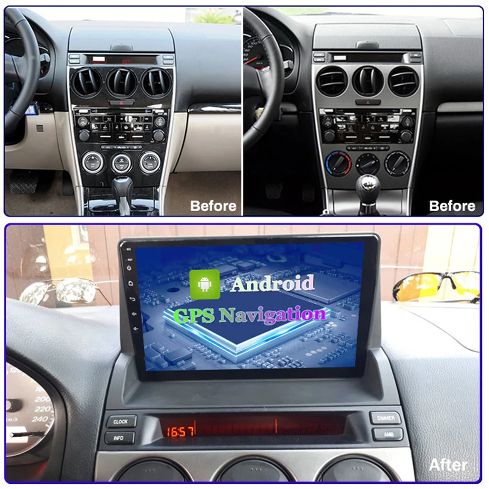 

2 Din For Mazda 6 2002 2003 - 2008 Android GPS Navigation Car Multimedia Player Auto Radio Stereo Video DSP Head Unit Carplay 4G