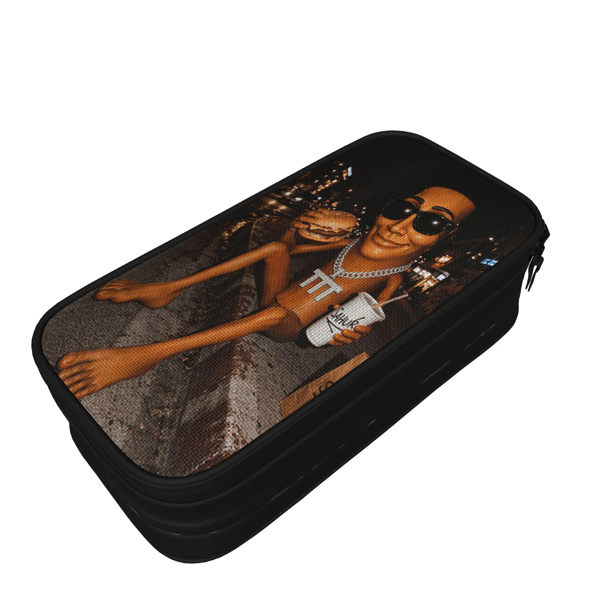 Street Food Night Vibes Funny Tung Sahur Soda Burger Fries Pencil Case  Kids Cute Pen Box Pattern School Pencil Cases Stationery