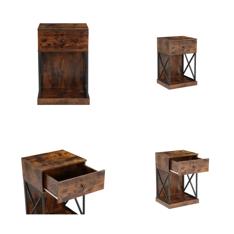 High Quality Wooden Bedside Table Modern Nightstand for Bedroom Storage Furniture