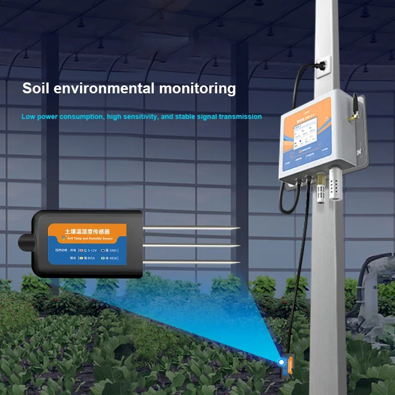 Smart Agricultural Environmental Sensor for Precision Farming-Monitor Soil Moisture, Temperature, PH, EC & Humidity in Real-Time