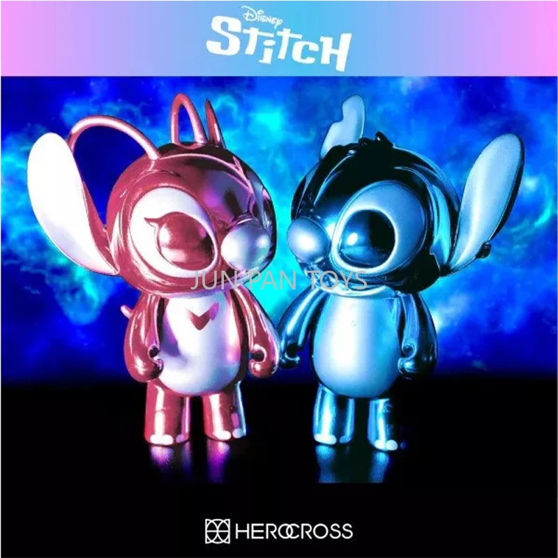 Disney Stitch 129 Angel 128 Stitch B Hoopy Chrome Version Classic Cartoon Action Figure Boy Children's Toys Collections Gift 1pc