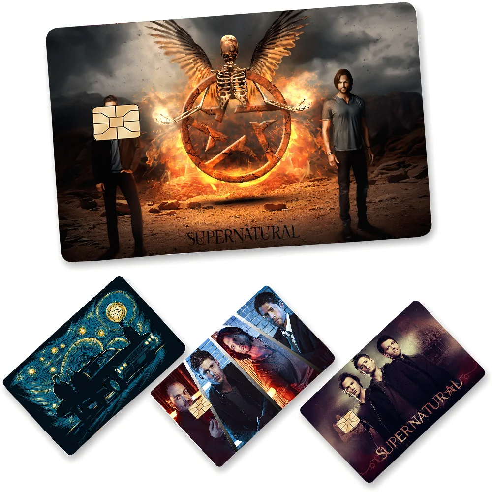 Supernatural SPN Dean And Sam Anime Cartoon Bear Skin Sticker Film Tape Case For Big Credit Debit Card Front Side