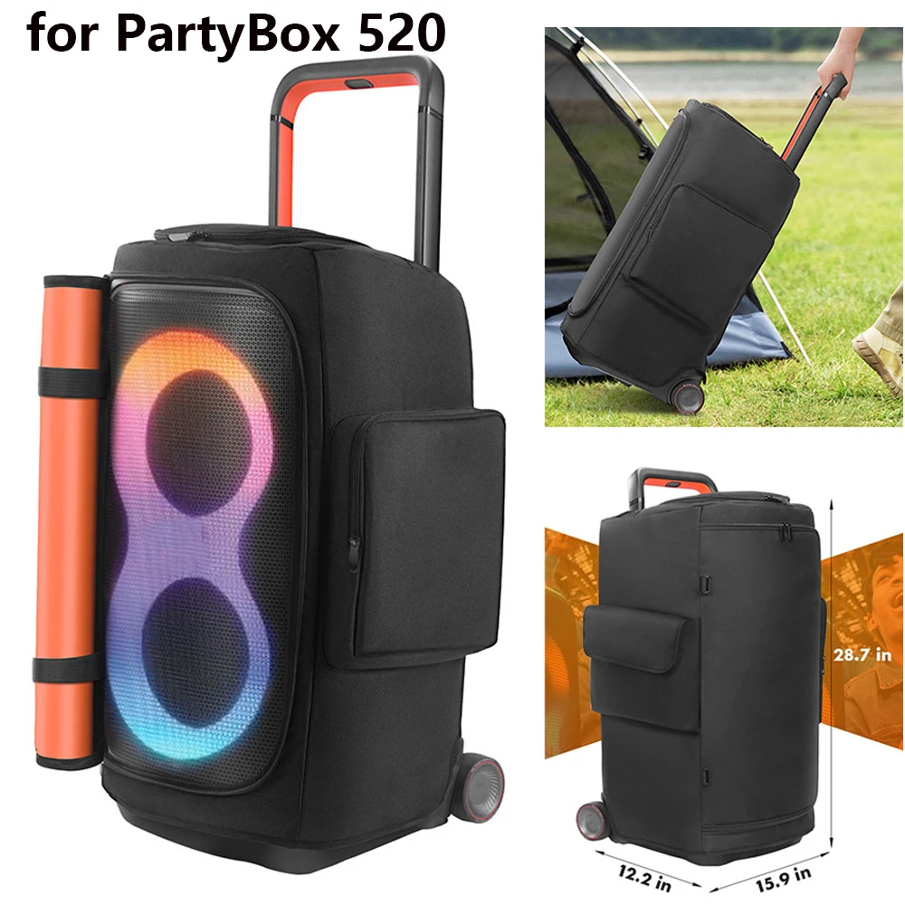 

Portable Speaker Dust Case with Mic Pocket For JBL PARTYBOX 520 Speaker Storage Bag Speaker Case Double-Sided Protective Cover