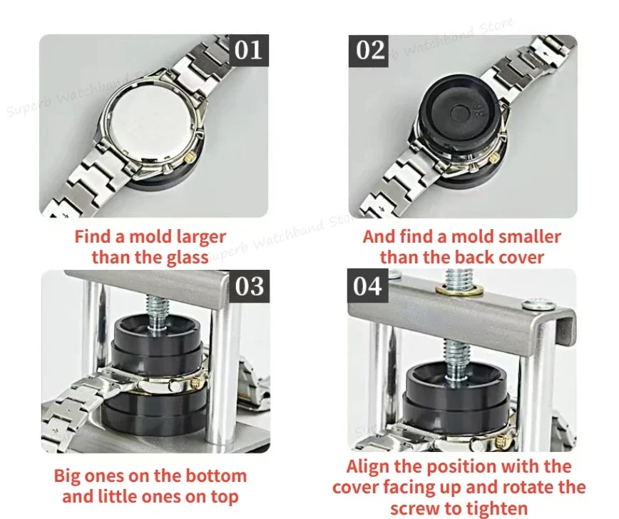 Профессиональный набор пресс для часов, 12 шт., задняя часть для часов, инструмент для закрытия корпуса и фитинговые штампы, набор инструментов для ремонта часов для часовщика
