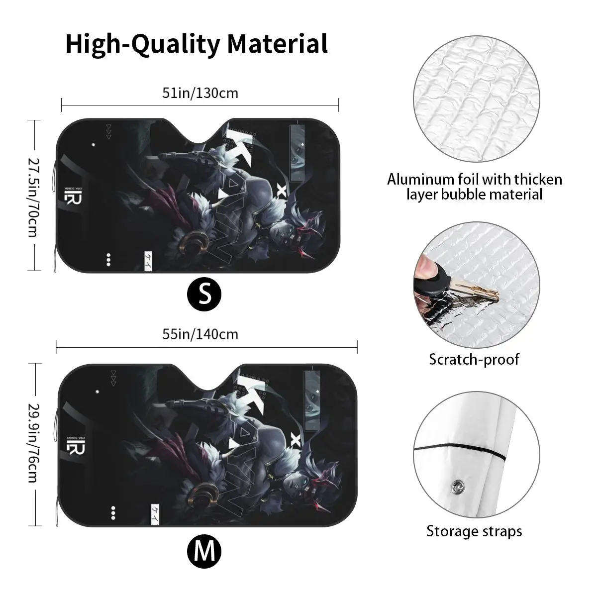 Kayn LOL League Of Legends Game ظلة الزجاج الأمامي للسيارة نافذة الزجاج الأمامي حاجب الشمس ملحقات يغطي #3